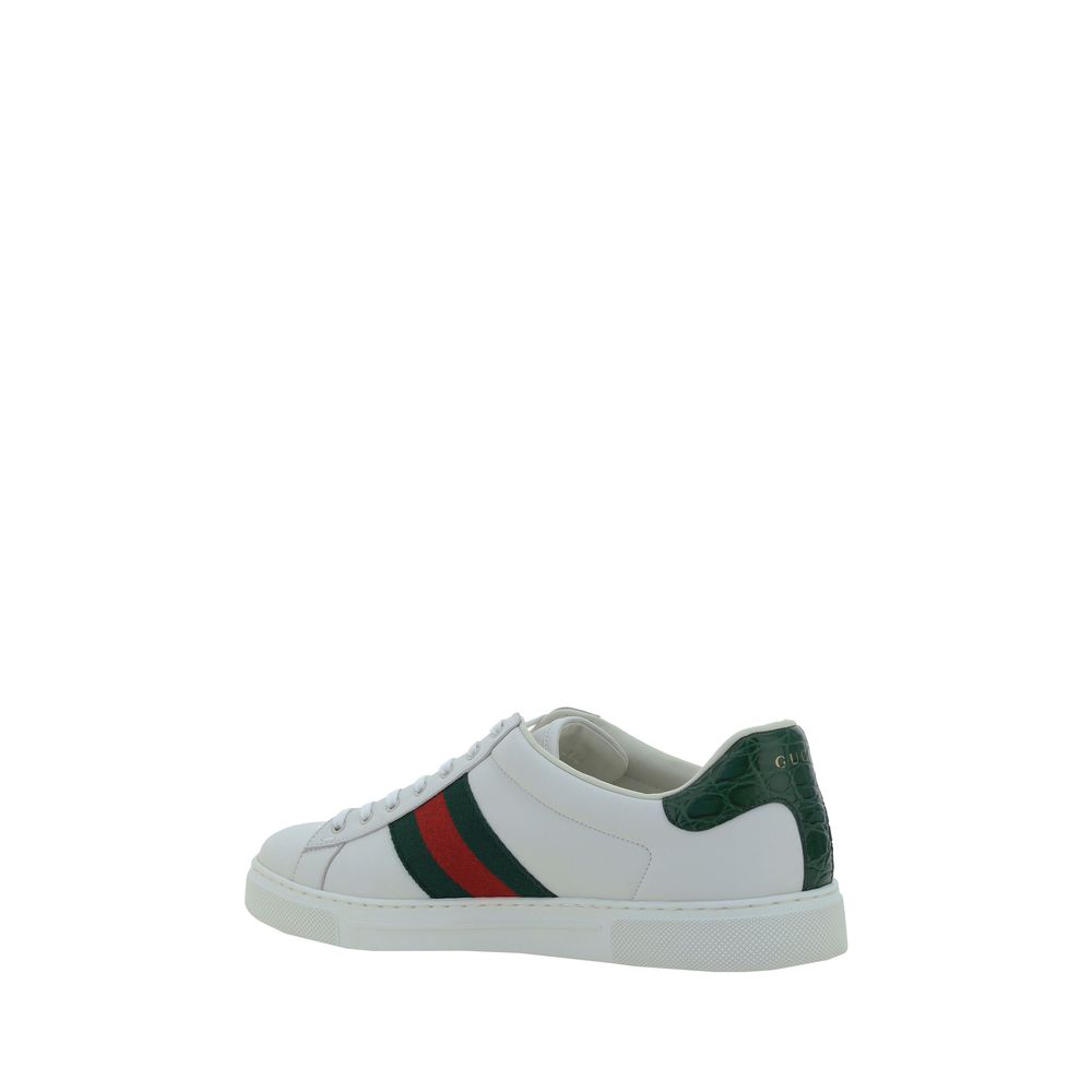 Gucci White Calf Leather Bos Taurus Low Top Sneakers - Luxe Nova