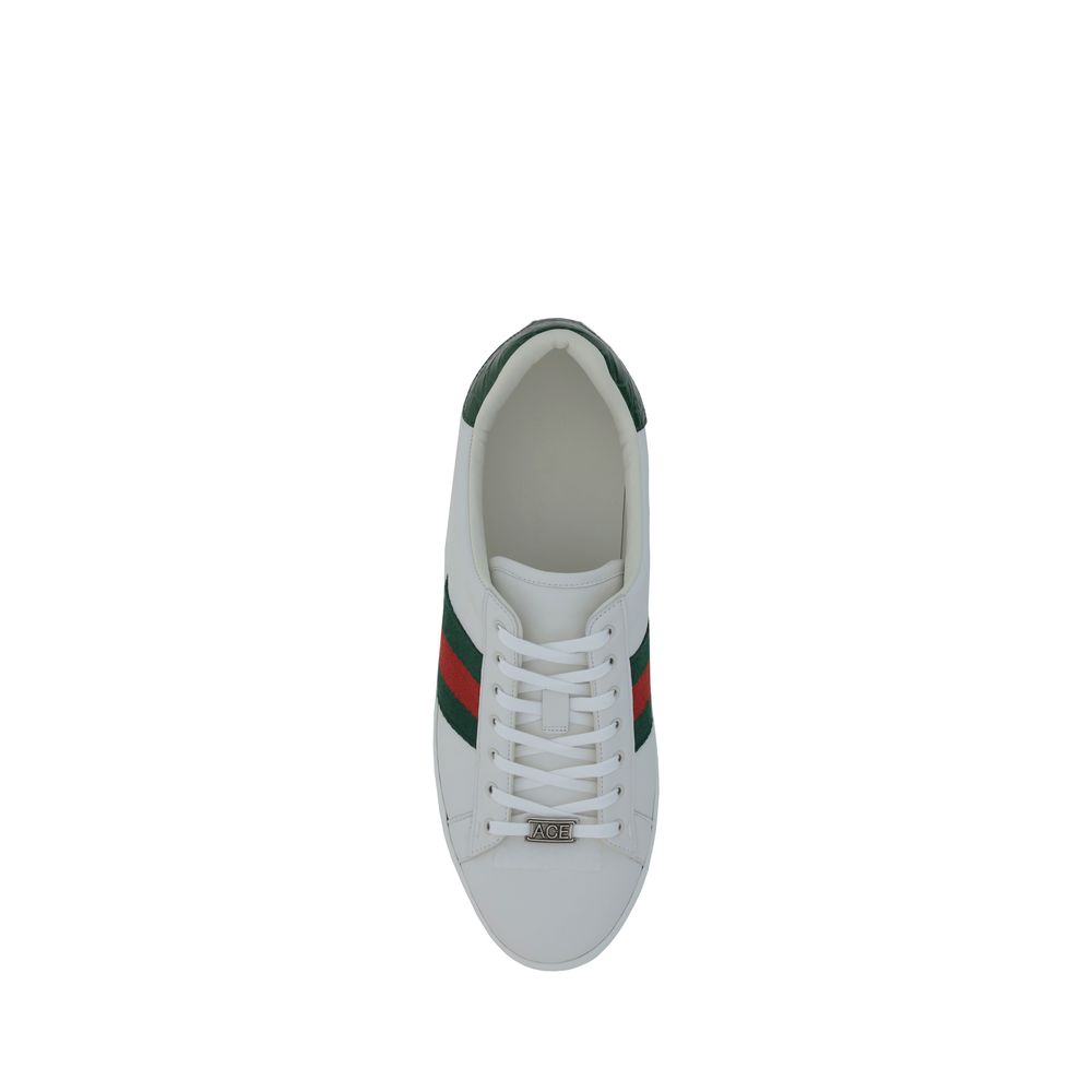 Gucci White Calf Leather Bos Taurus Low Top Sneakers - Luxe Nova