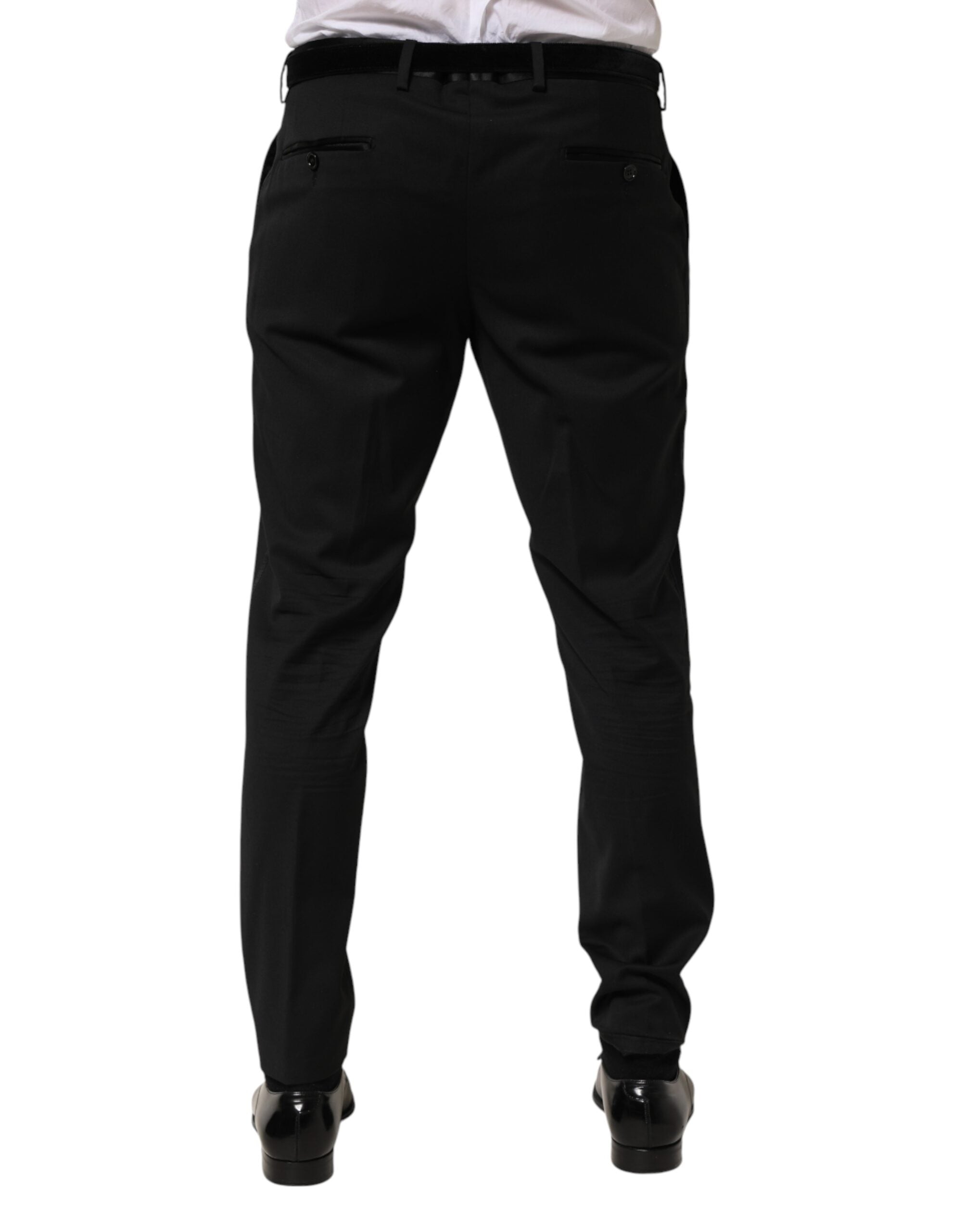Dolce & Gabbana Black Wool Formal Dress Men Trouser Pants