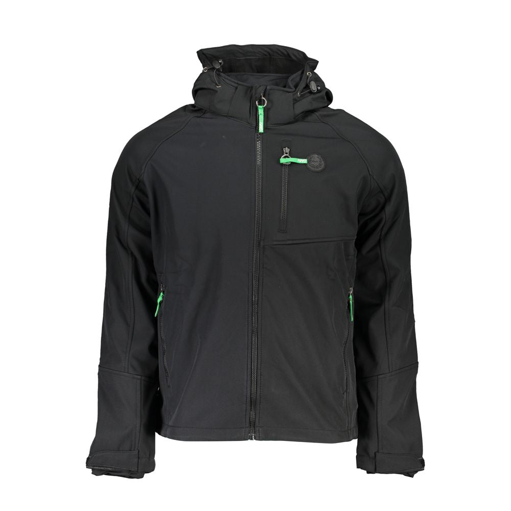 Gianmarco Venturi Black Polyester Men's Jacket - Luxe Nova