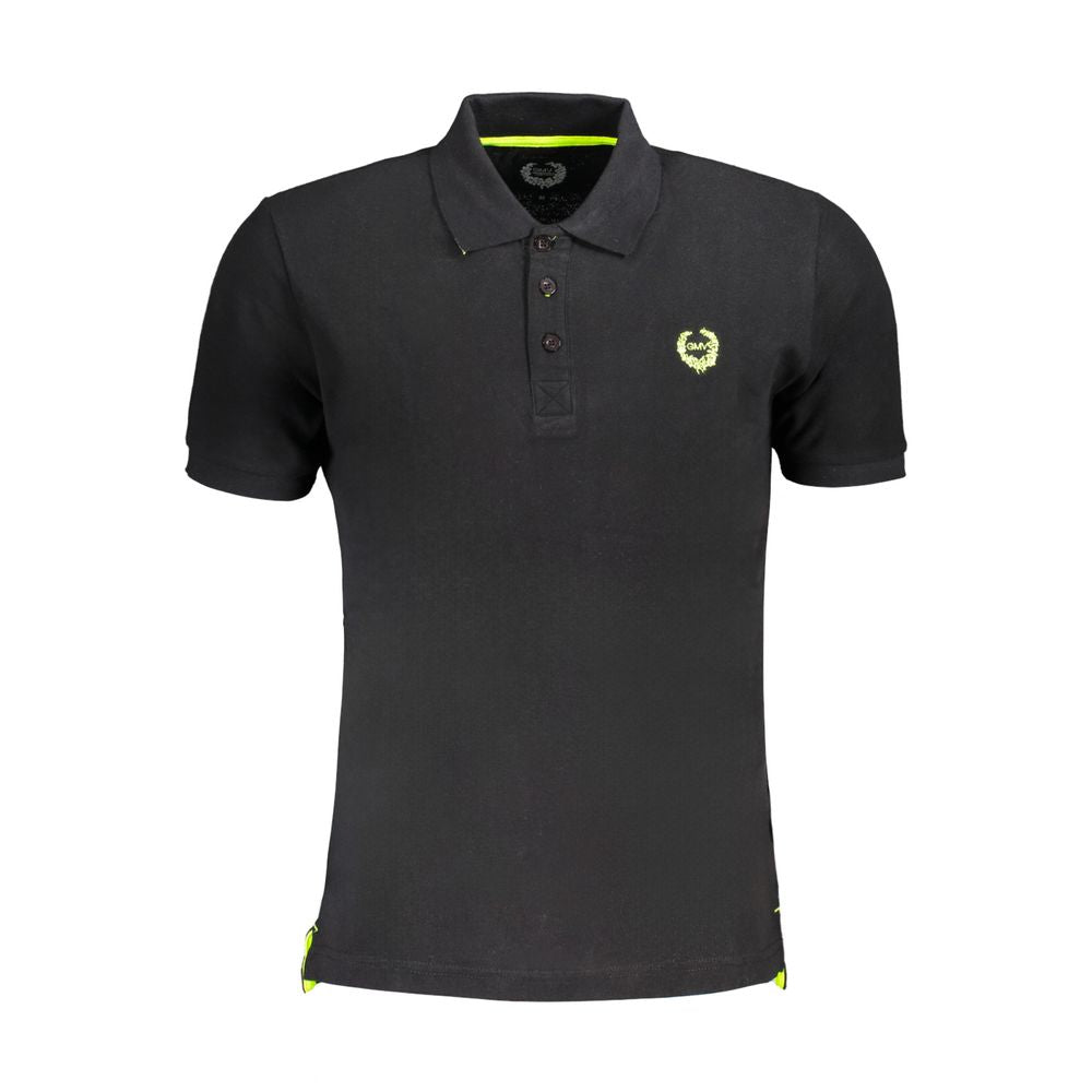 Gianmarco Venturi Black Cotton Men Polo Shirt - Luxe Nova