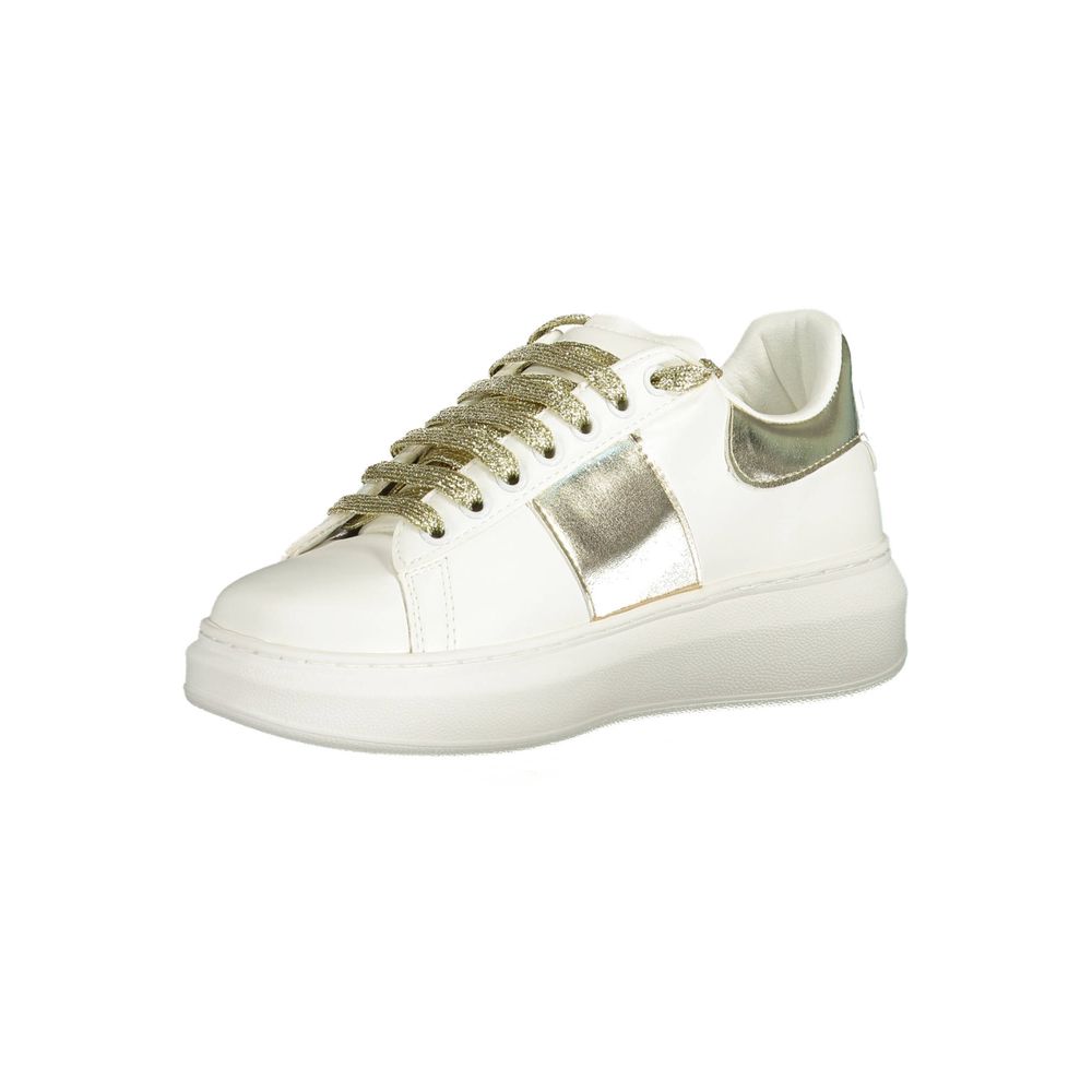 Gaelle Paris Bianco Polyurethane Women Sneaker - Luxe Nova