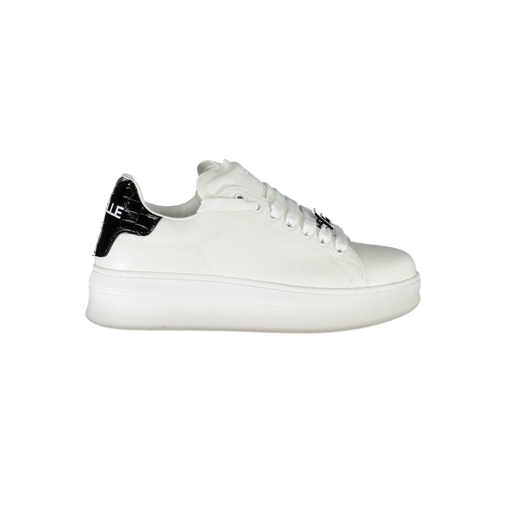 Gaelle Paris White Polyurethane Women Sneaker - Luxe Nova