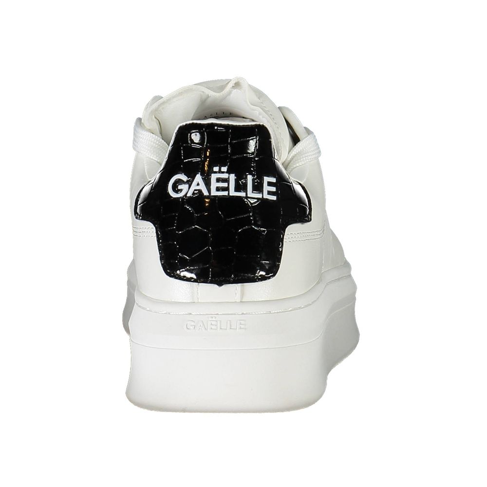 Gaelle Paris White Polyurethane Women Sneaker - Luxe Nova