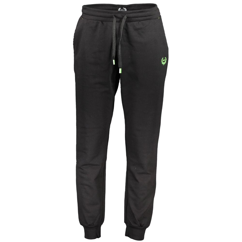 Gianmarco Venturi Black Cotton Men's Track Pant - Luxe Nova