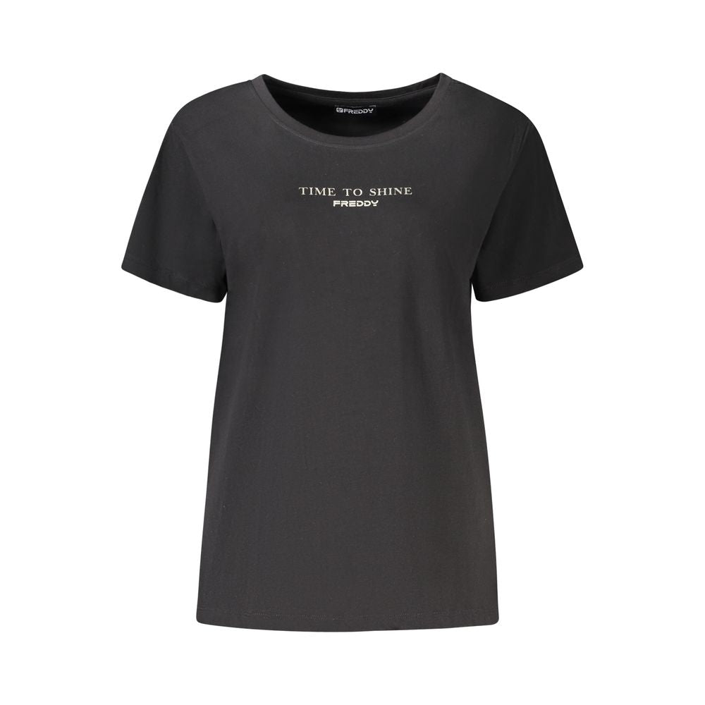 Freddy Black Cotton Women T-Shirt
