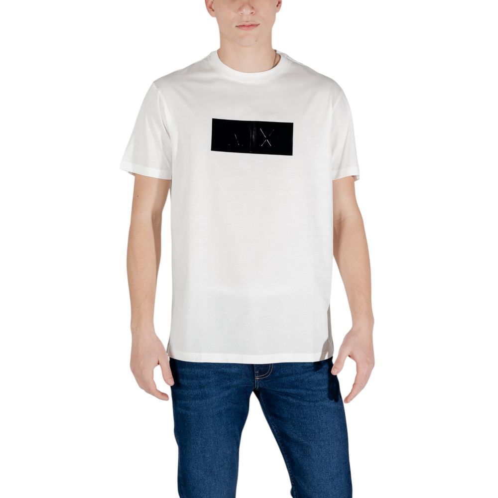 Armani Exchange White Cotton T-Shirt - Luxe Nova