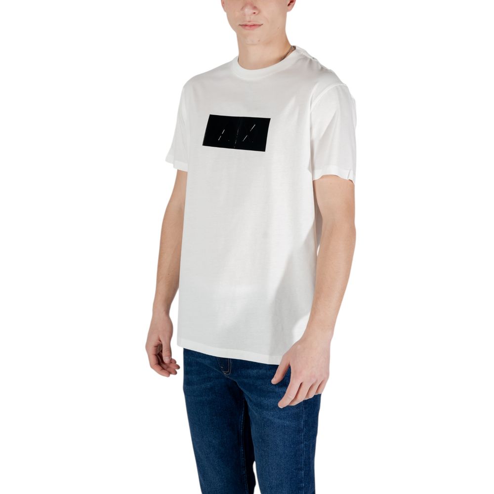 Armani Exchange White Cotton T-Shirt - Luxe Nova