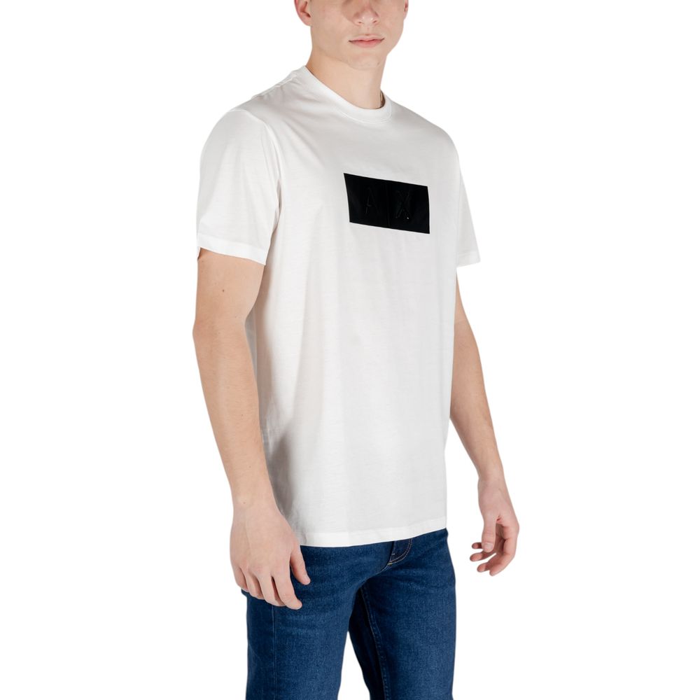 Armani Exchange White Cotton T-Shirt - Luxe Nova
