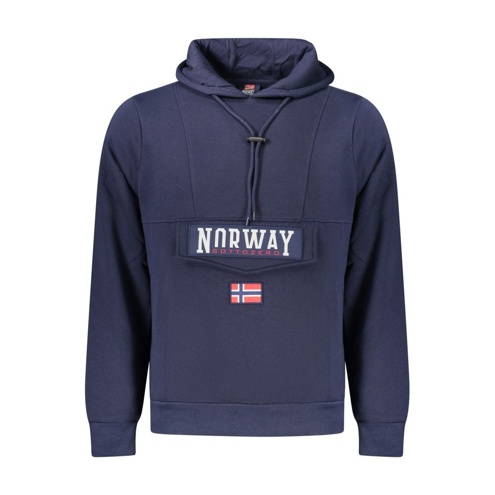 Norway 1963 Blue Cotton Men's Hooded Sweatshirt - Luxe Nova