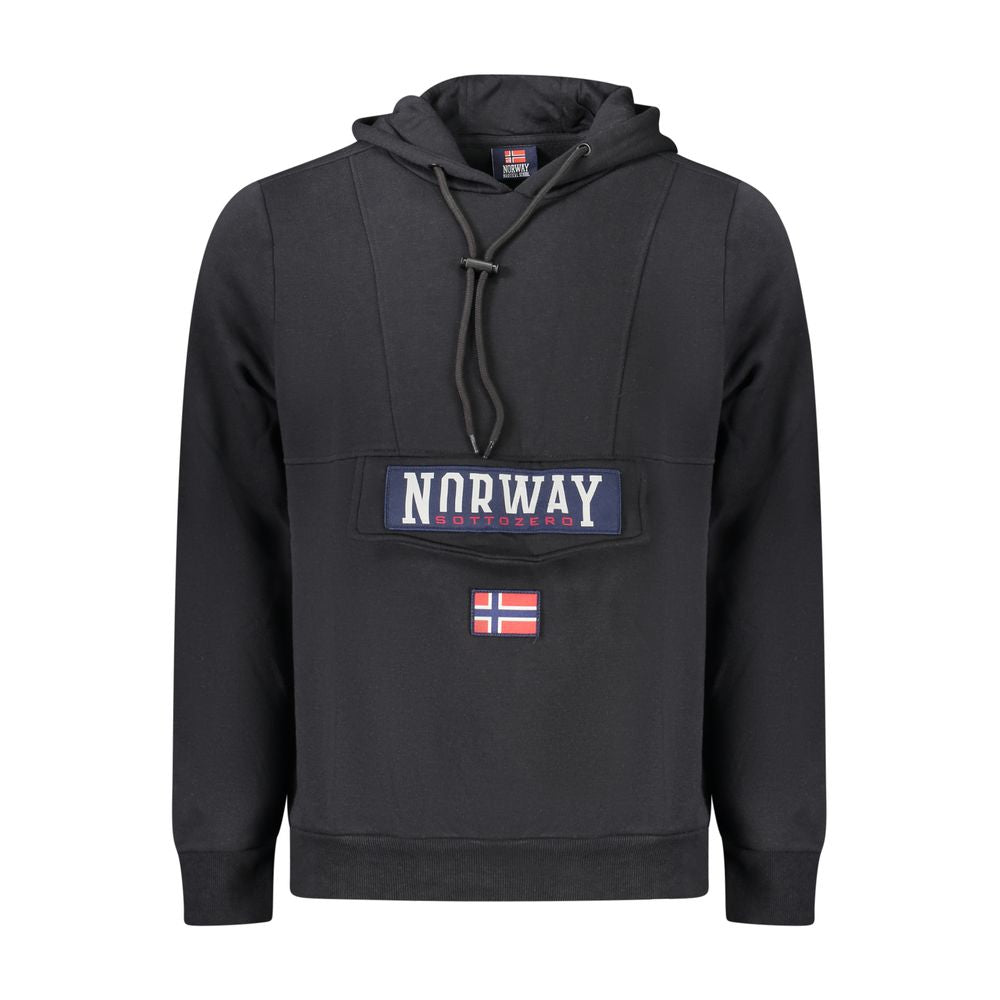 Norway 1963 Black Cotton Men's Hooded Sweatshirt - Luxe Nova