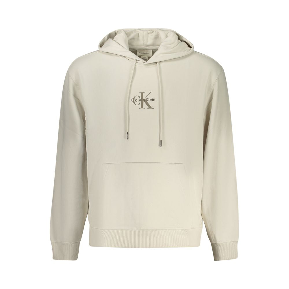 Calvin Klein Beige Cotton Men's Hoodie - Luxe Nova