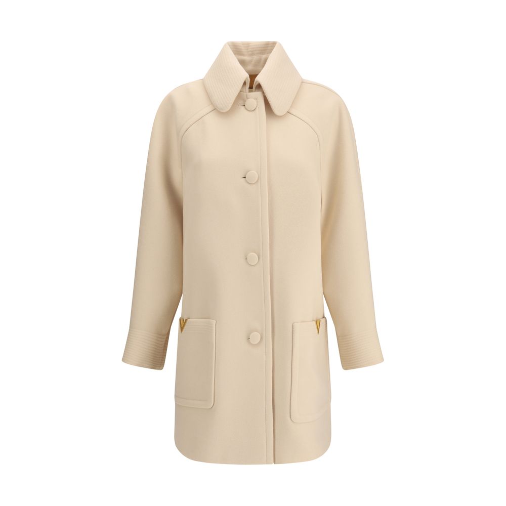 Valentino Beige Fleece Wool Coat