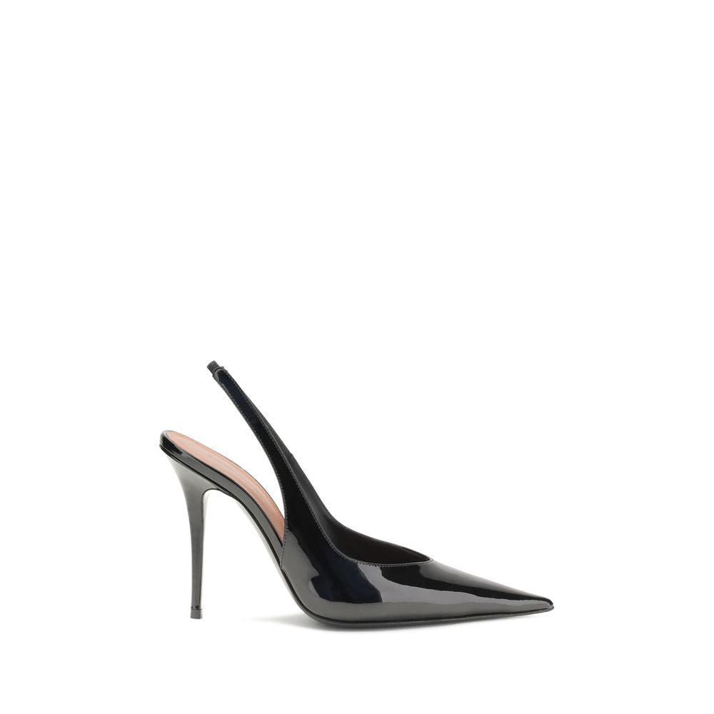 Amina Muaddi Black Leather Pumps - Luxe Nova