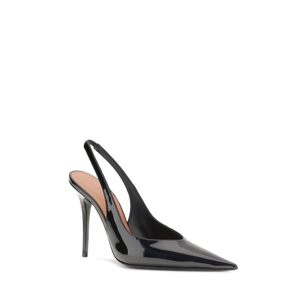Amina Muaddi Black Leather Pumps - Luxe Nova