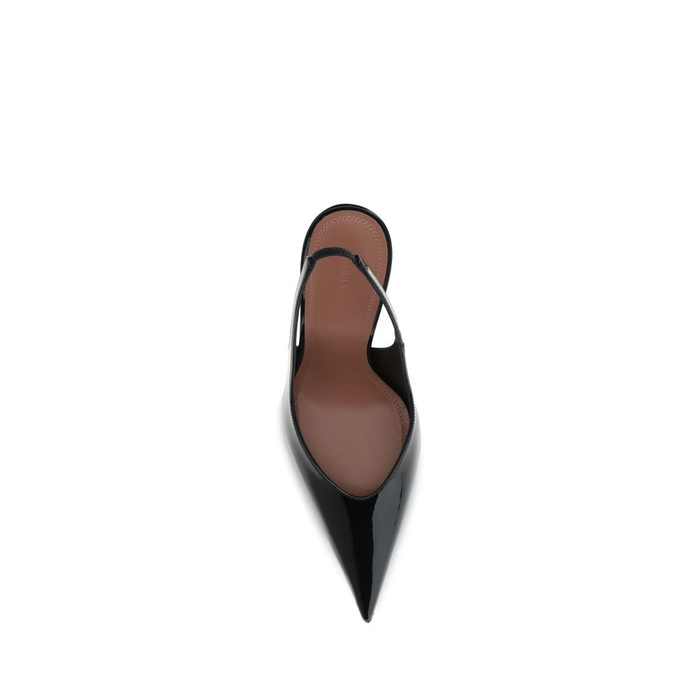 Amina Muaddi Black Leather Pumps - Luxe Nova