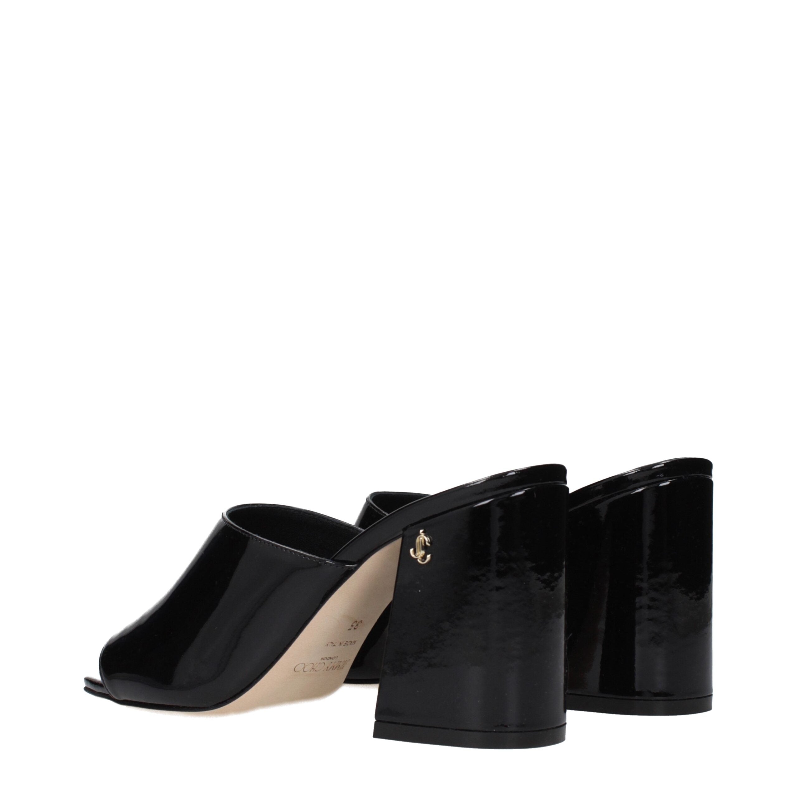 Jimmy Choo Black Leather Platform Sandals - Luxe Nova