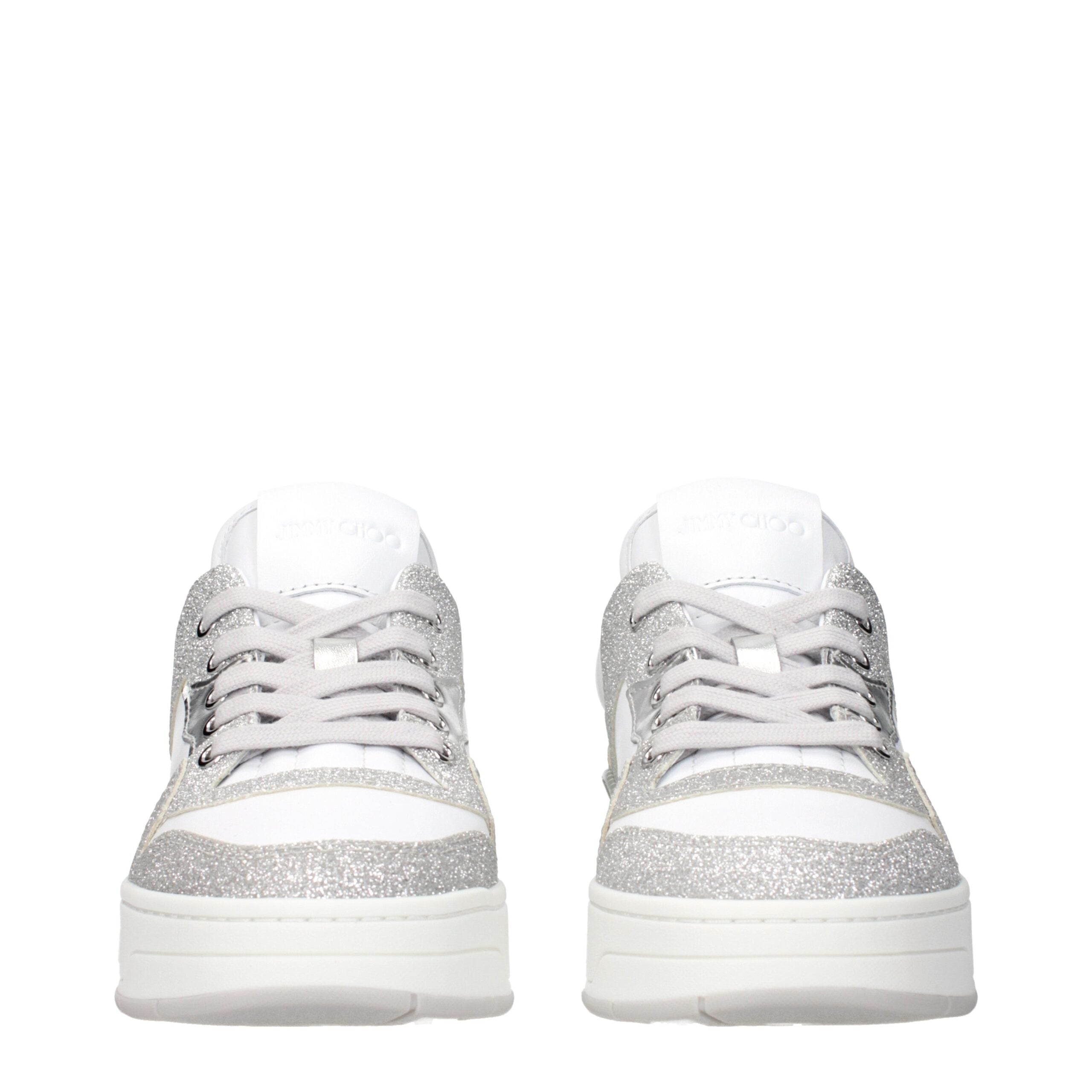 Jimmy Choo White Leather Low Top Sneakers - Luxe Nova