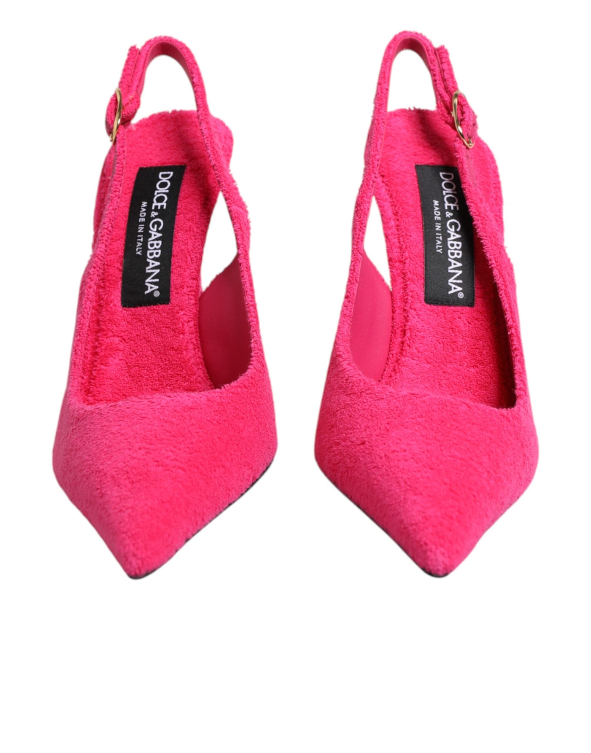 Dolce & Gabbana Pink Suede High Heels Slingback Shoes - Luxe Nova