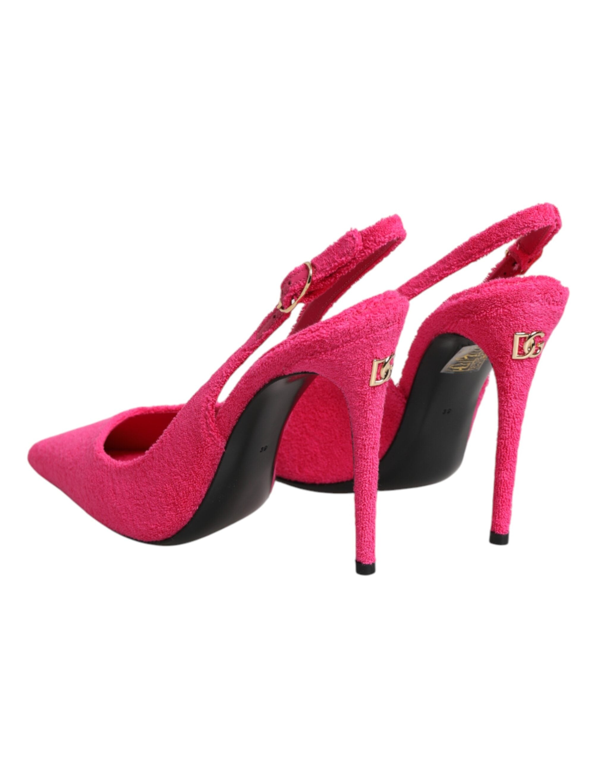 Dolce & Gabbana Pink Suede High Heels Slingback Shoes - Luxe Nova