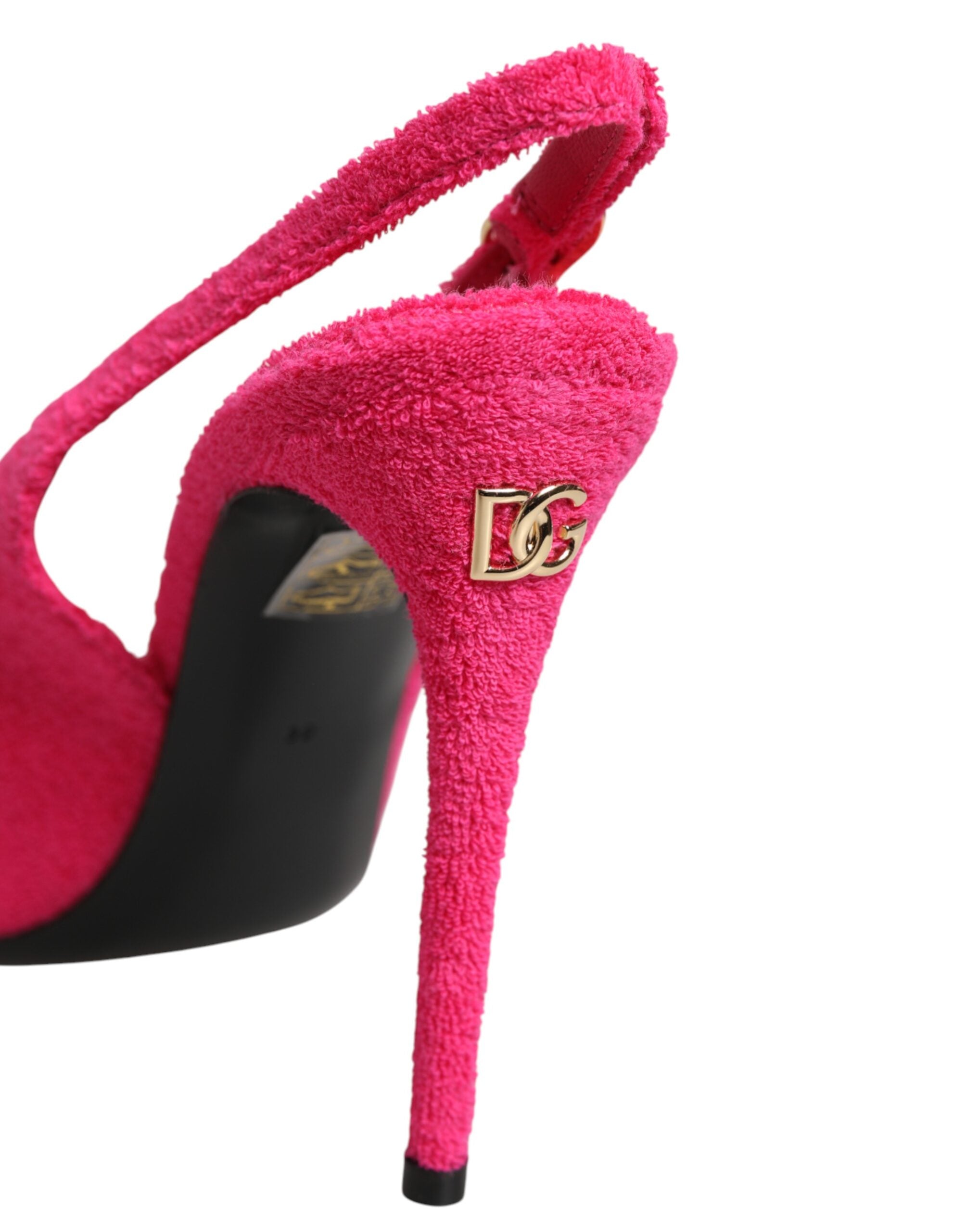 Dolce & Gabbana Pink Suede High Heels Slingback Shoes - Luxe Nova