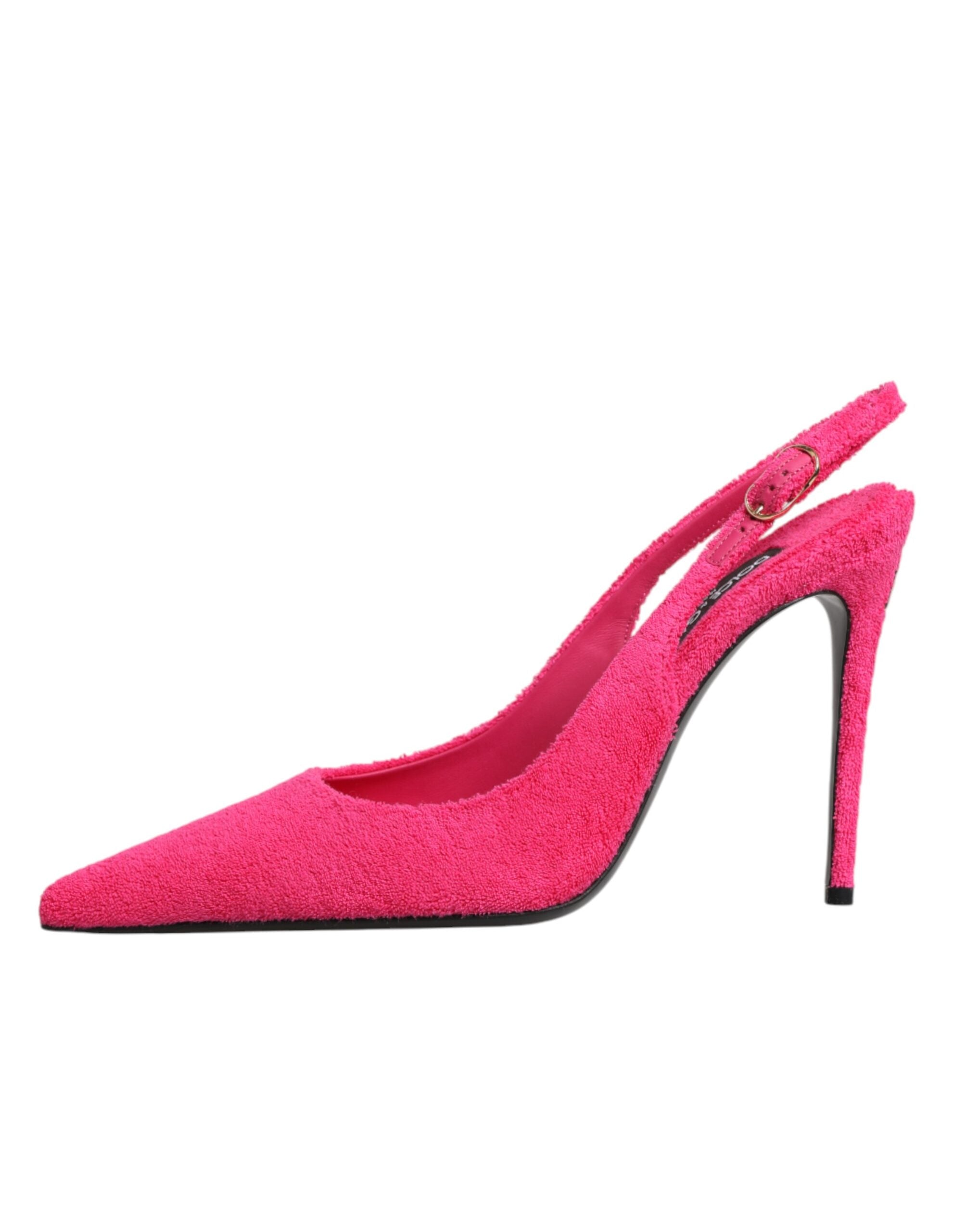 Dolce & Gabbana Pink Suede High Heels Slingback Shoes - Luxe Nova