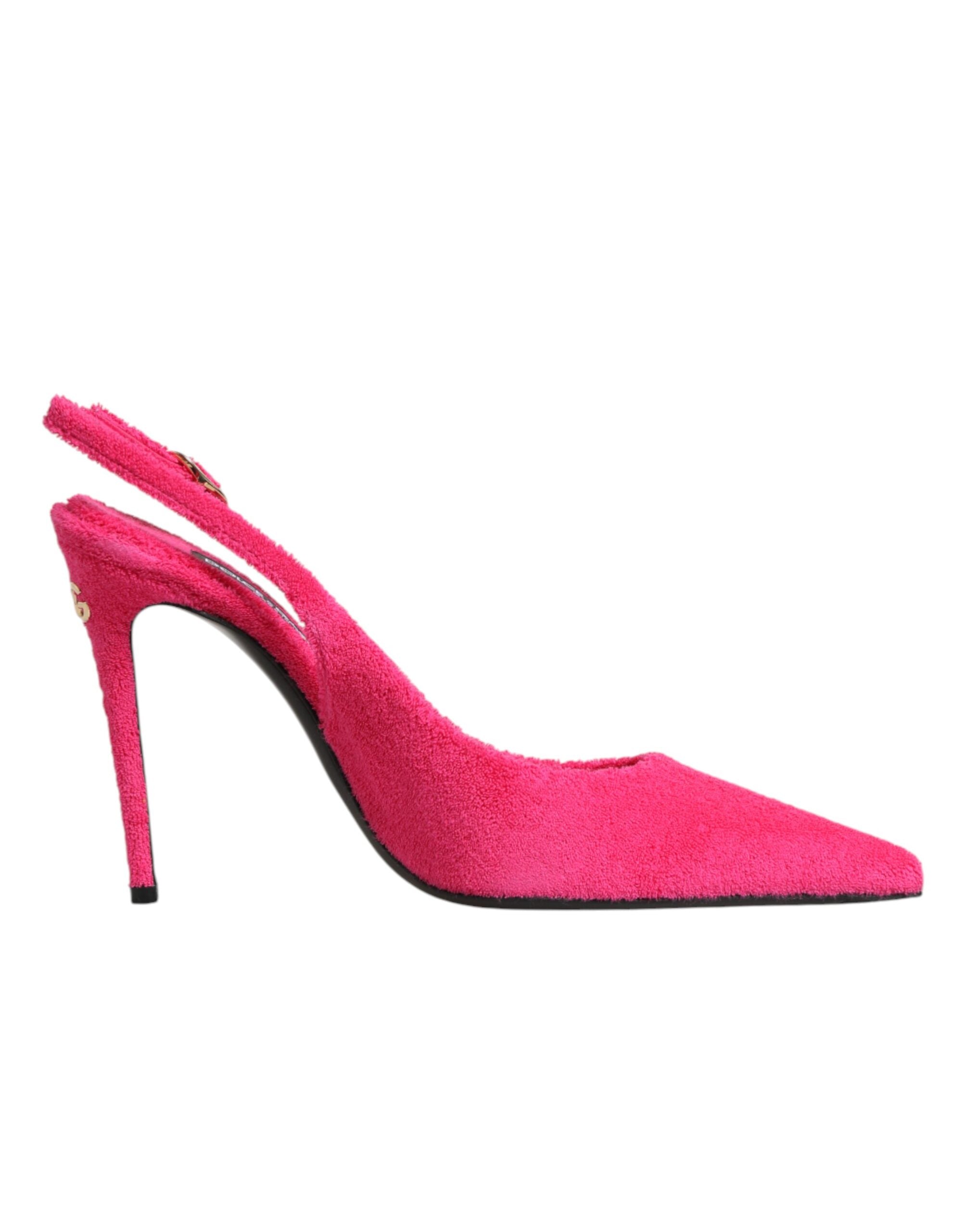 Dolce & Gabbana Pink Suede High Heels Slingback Shoes - Luxe Nova