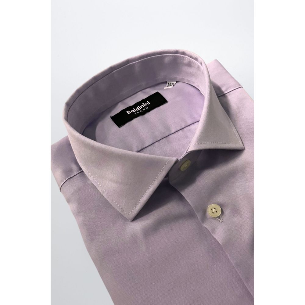 Baldinini Trend Purple Cotton Men Shirt - Luxe Nova