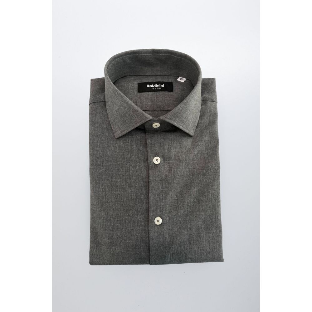 Baldinini Trend Gray Cotton Men's Shirt - Luxe Nova