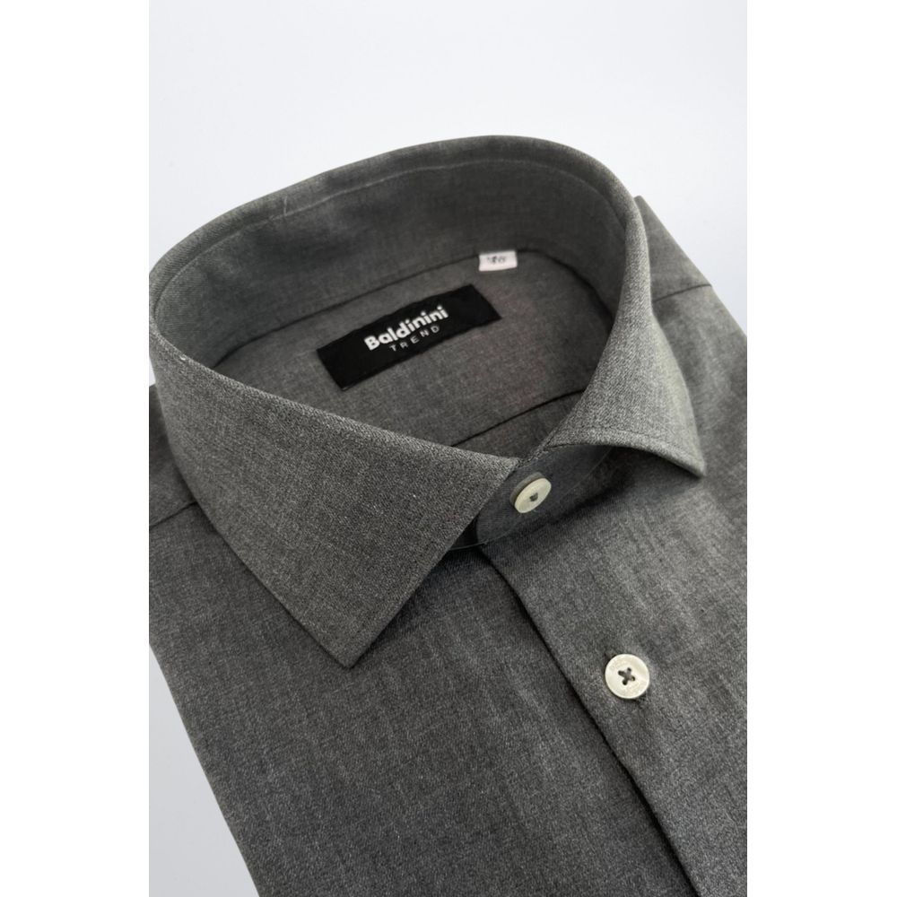 Baldinini Trend Gray Cotton Men's Shirt - Luxe Nova