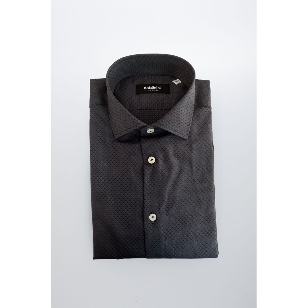 Baldinini Trend Gray Cotton Men Shirt - Luxe Nova