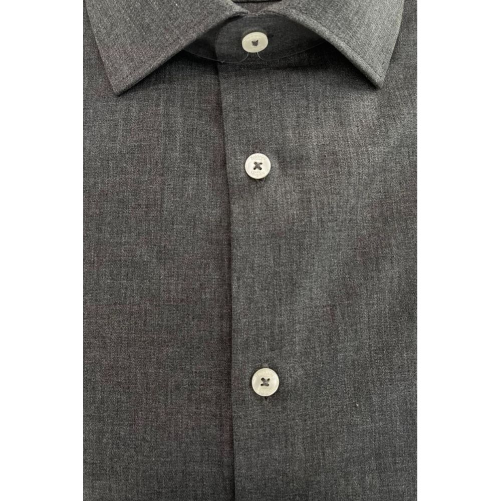 Baldinini Trend Gray Cotton Men's Shirt - Luxe Nova
