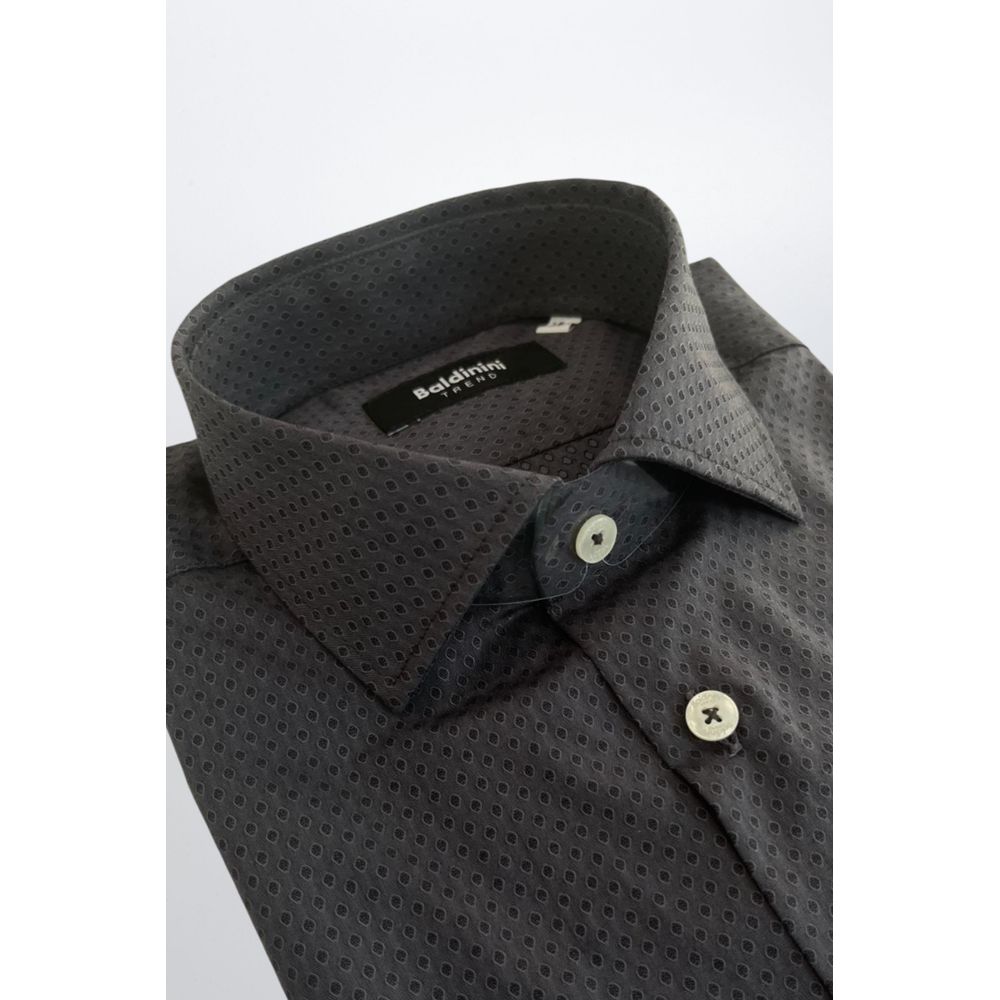 Baldinini Trend Gray Cotton Men Shirt - Luxe Nova