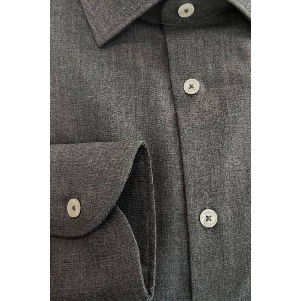 Baldinini Trend Gray Cotton Men's Shirt - Luxe Nova