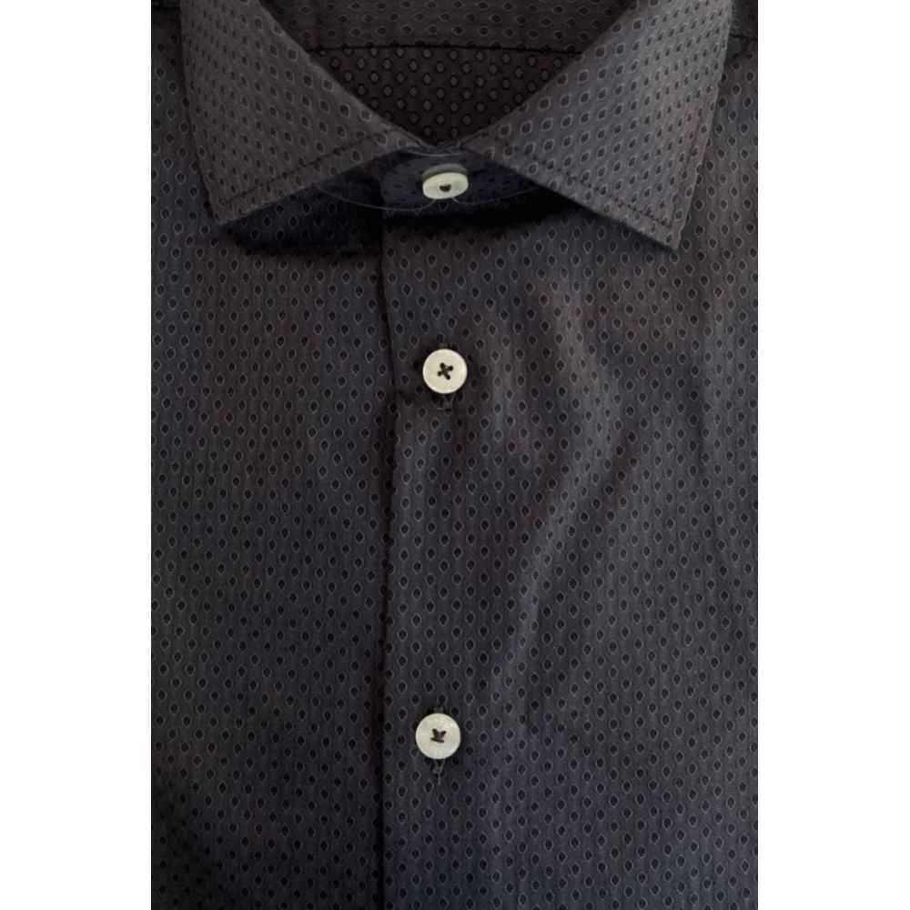 Baldinini Trend Gray Cotton Men Shirt - Luxe Nova