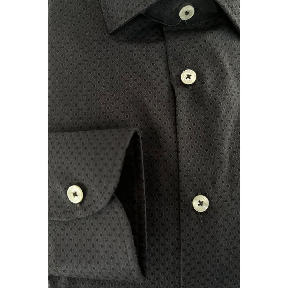 Baldinini Trend Gray Cotton Men Shirt - Luxe Nova