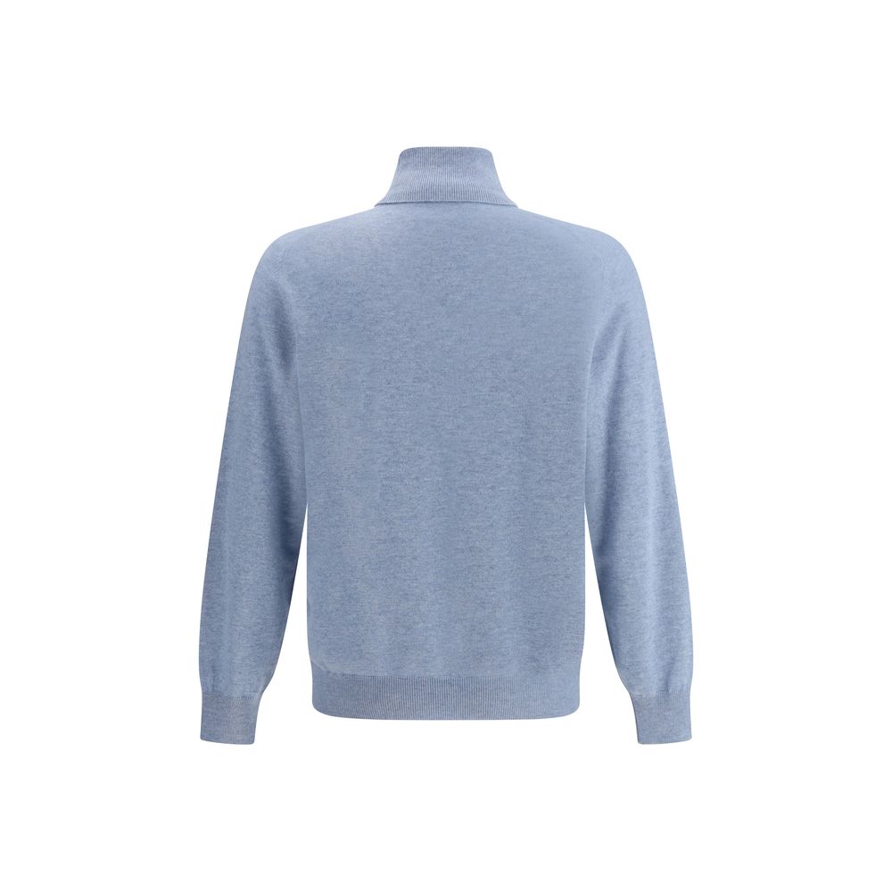 Brunello Cucinelli Blue Cashmere Sweater - Luxe Nova