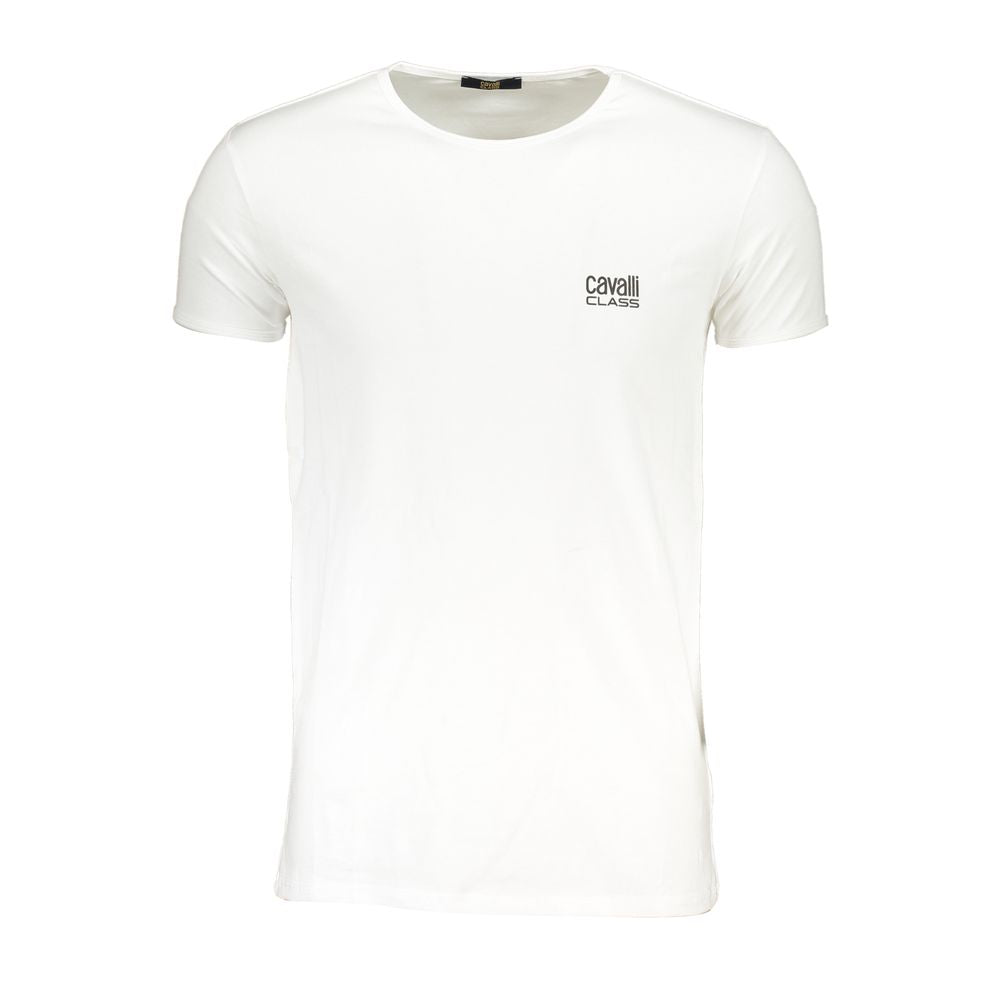Cavalli Class Bianco Cotton Men T-Shirt - Luxe Nova