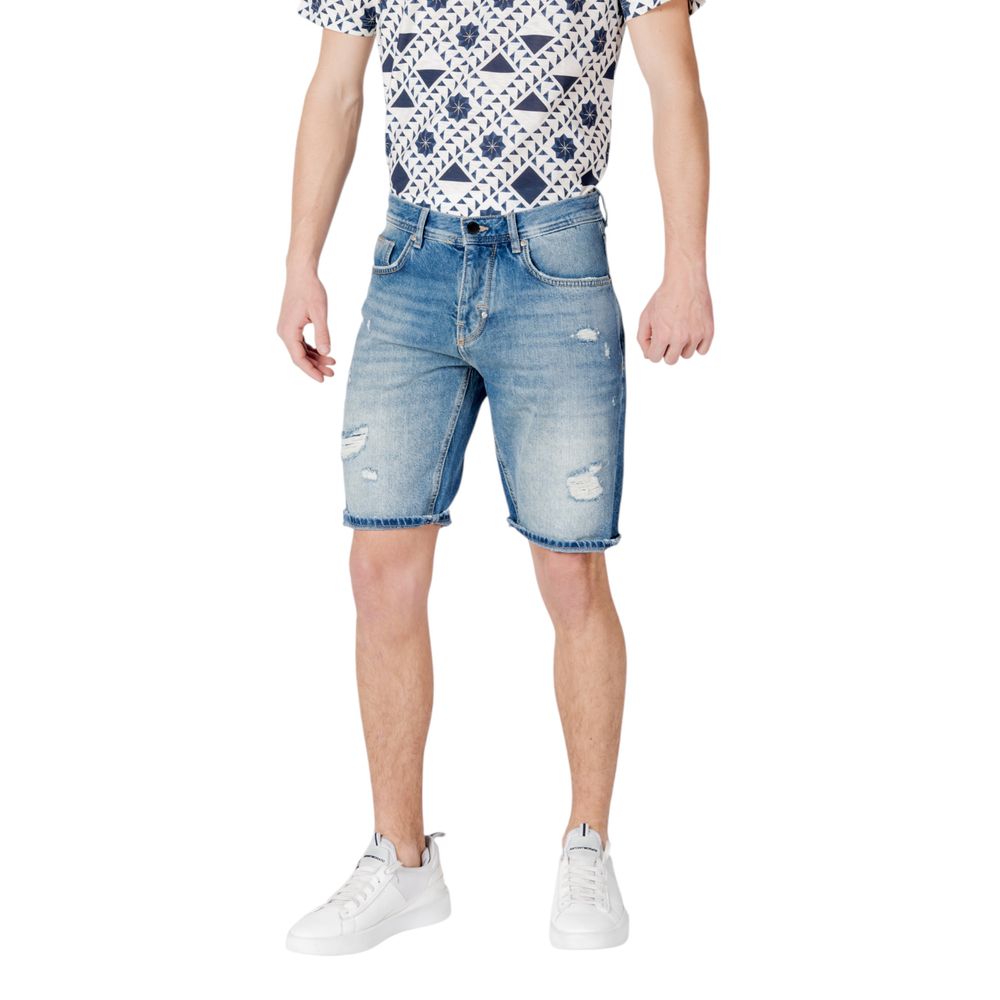 Antony Morato Blue Cotton Bermuda Shorts - Luxe Nova