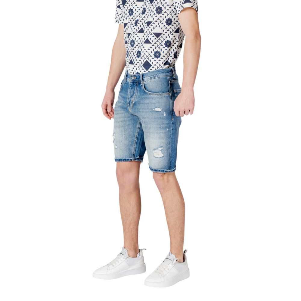 Antony Morato Blue Cotton Bermuda Shorts - Luxe Nova