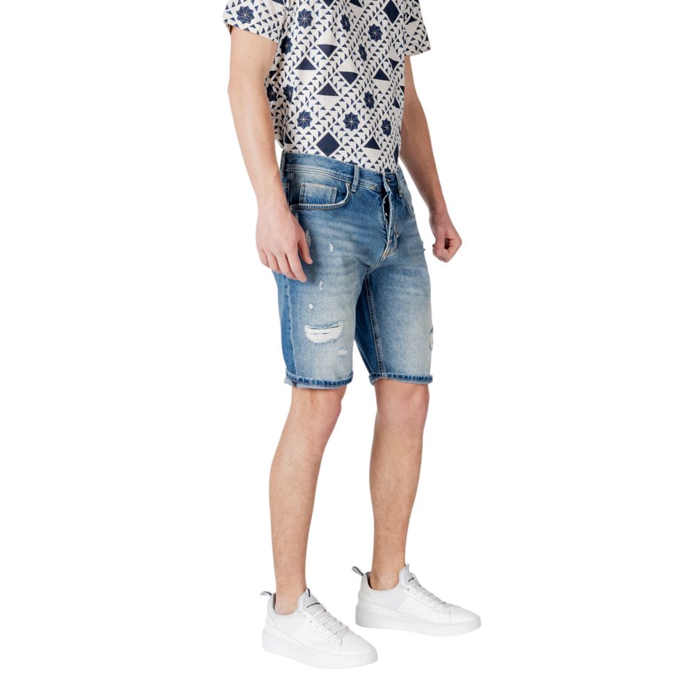 Antony Morato Blue Cotton Bermuda Shorts - Luxe Nova