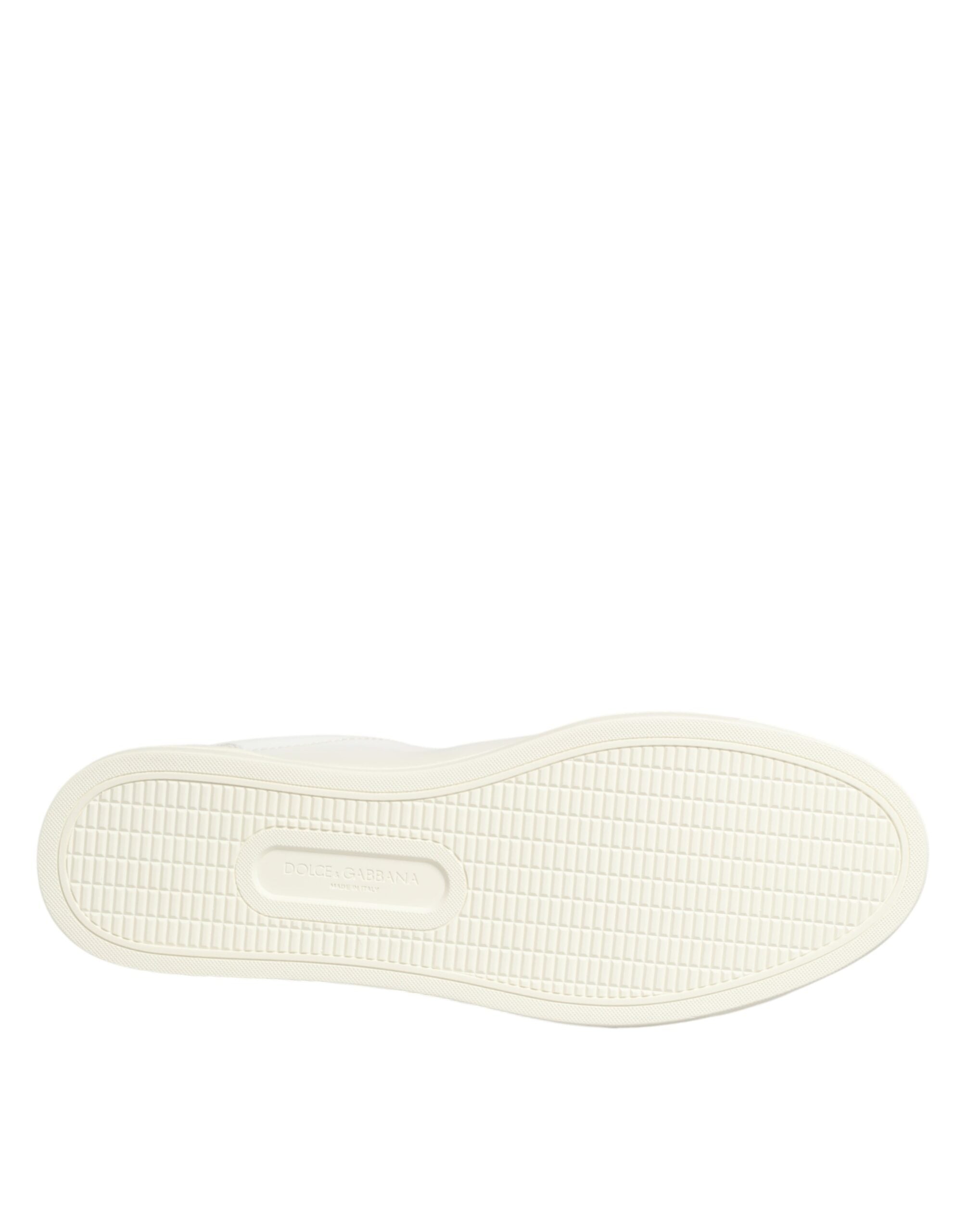 Dolce & Gabbana White Heart Embellished Sneakers Shoes - Luxe Nova