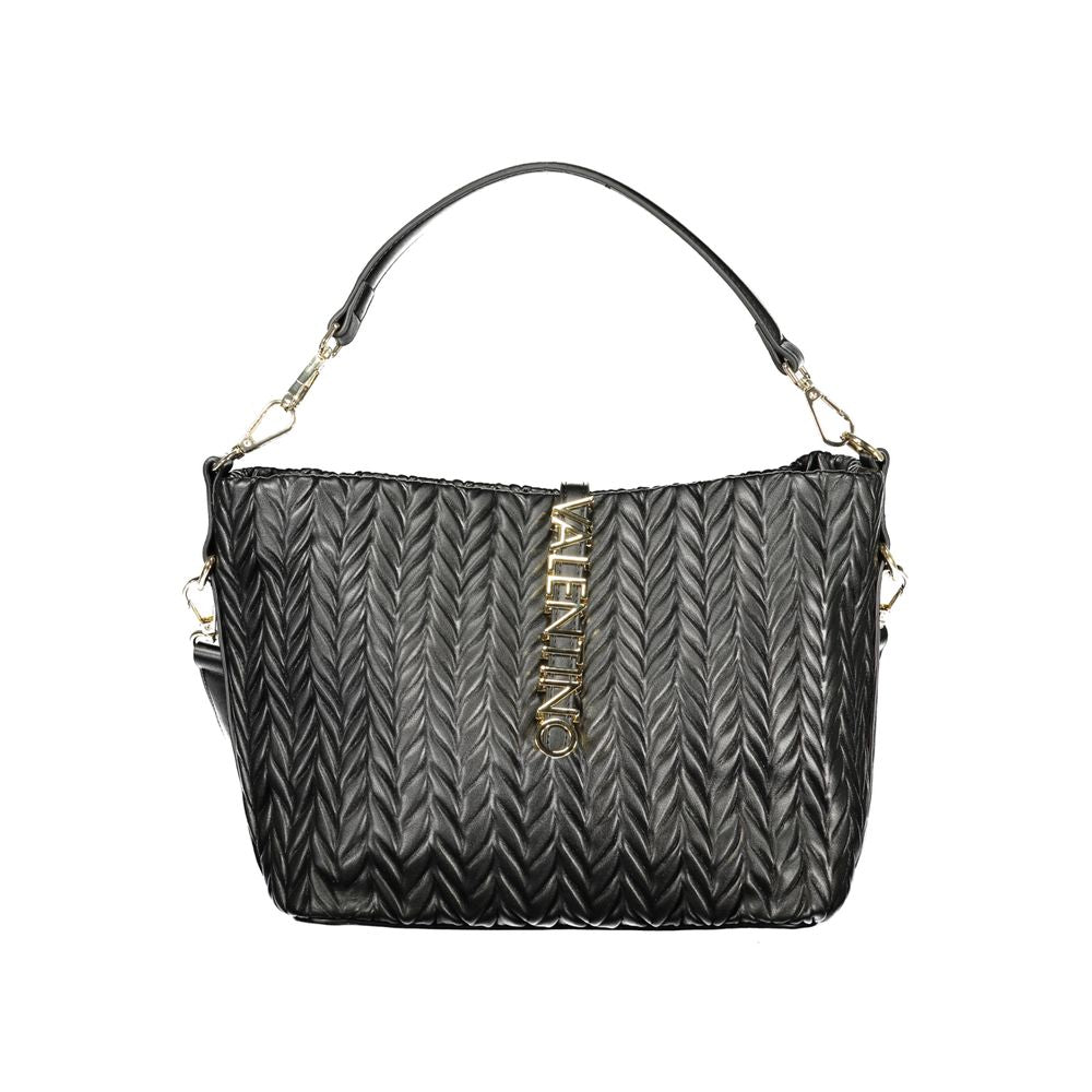 Mario Valentino Black Polyurethane Women's Shoulder Bag - Luxe Nova
