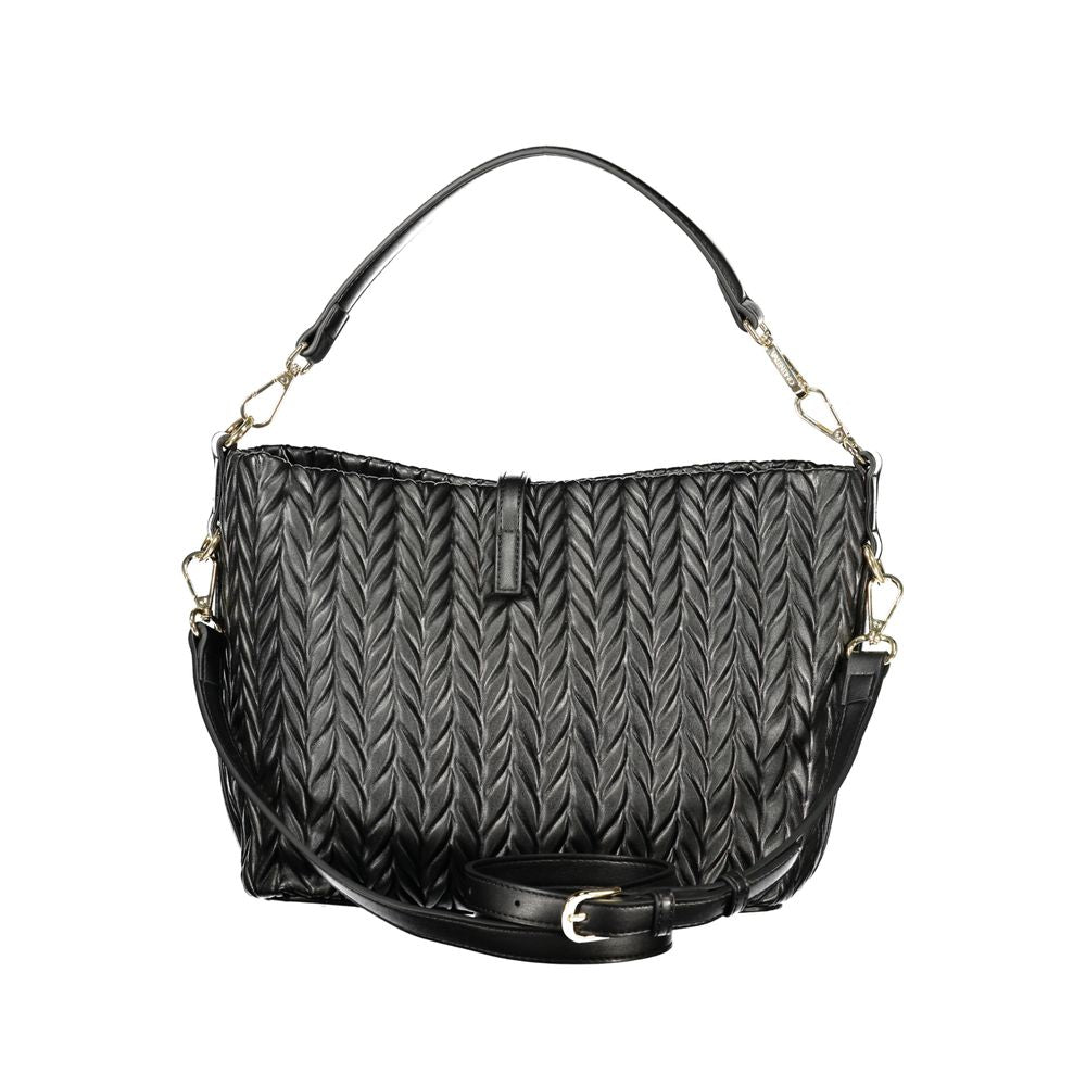 Mario Valentino Black Polyurethane Women's Shoulder Bag - Luxe Nova