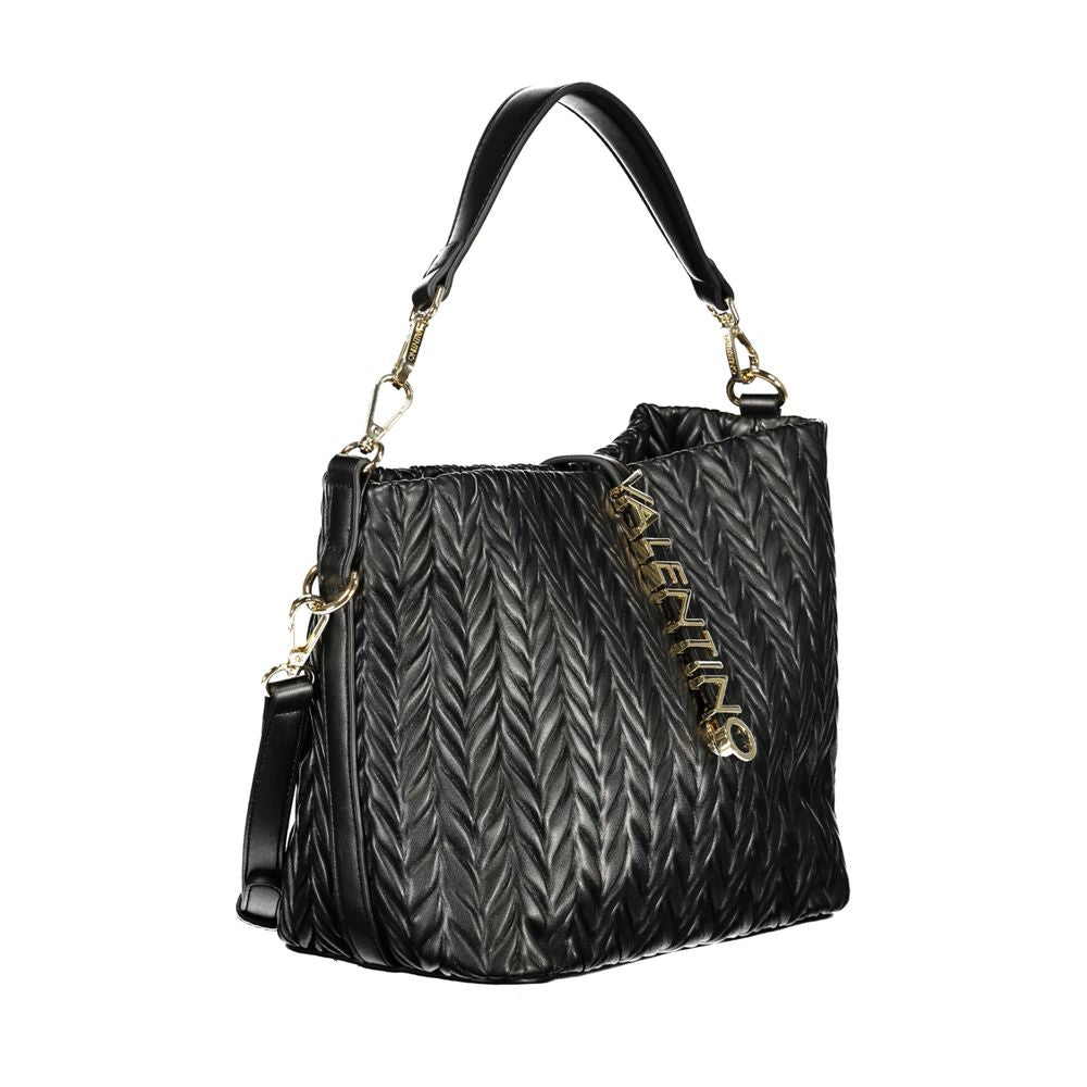 Mario Valentino Black Polyurethane Women's Shoulder Bag - Luxe Nova