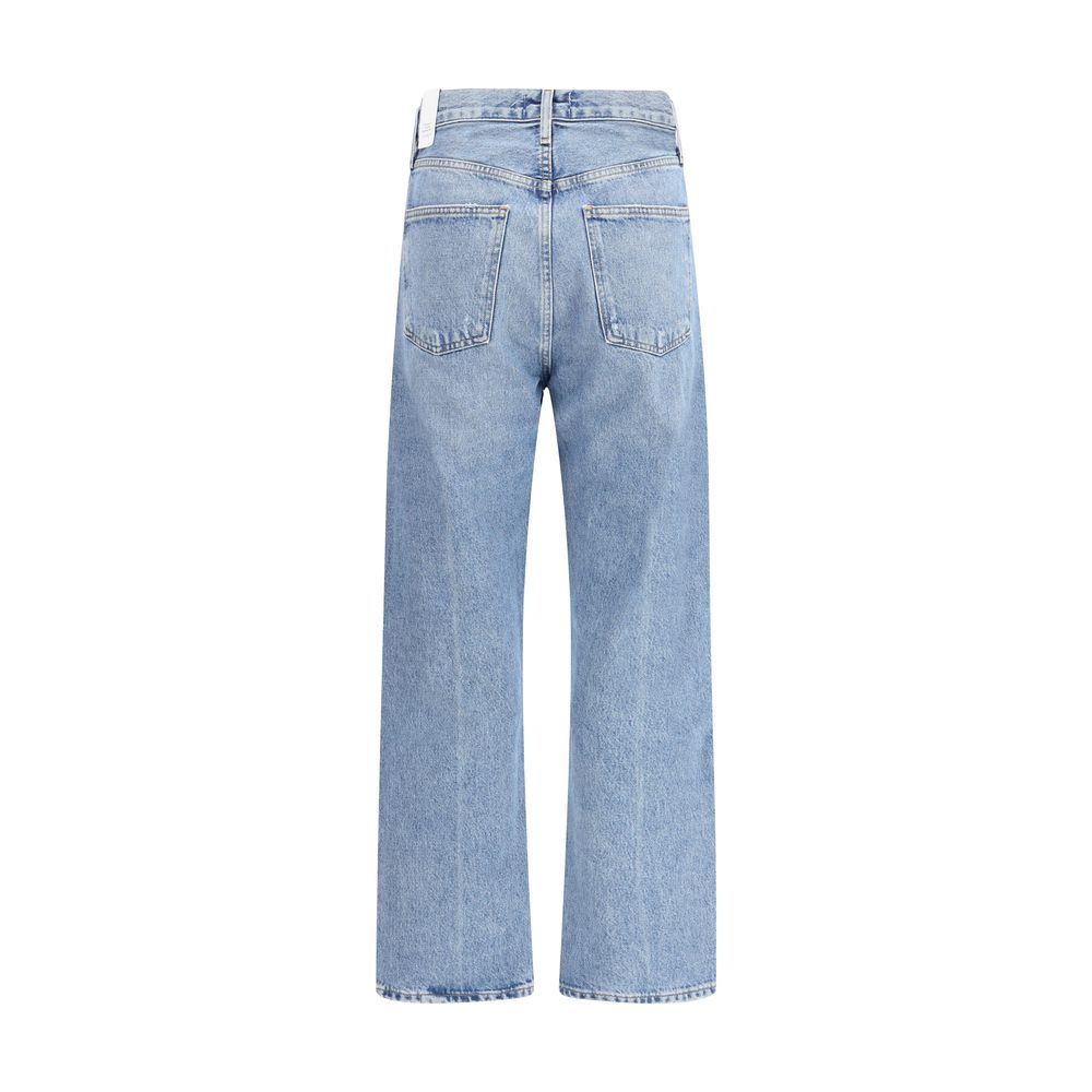 Agolde Blue Cotton Relaxed Fit Jeans