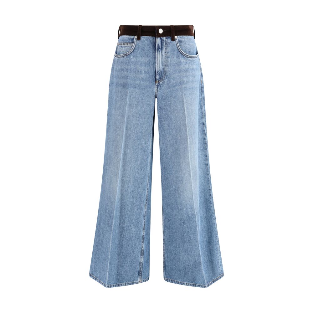 Marni Blue Cotton High-Waisted Jean