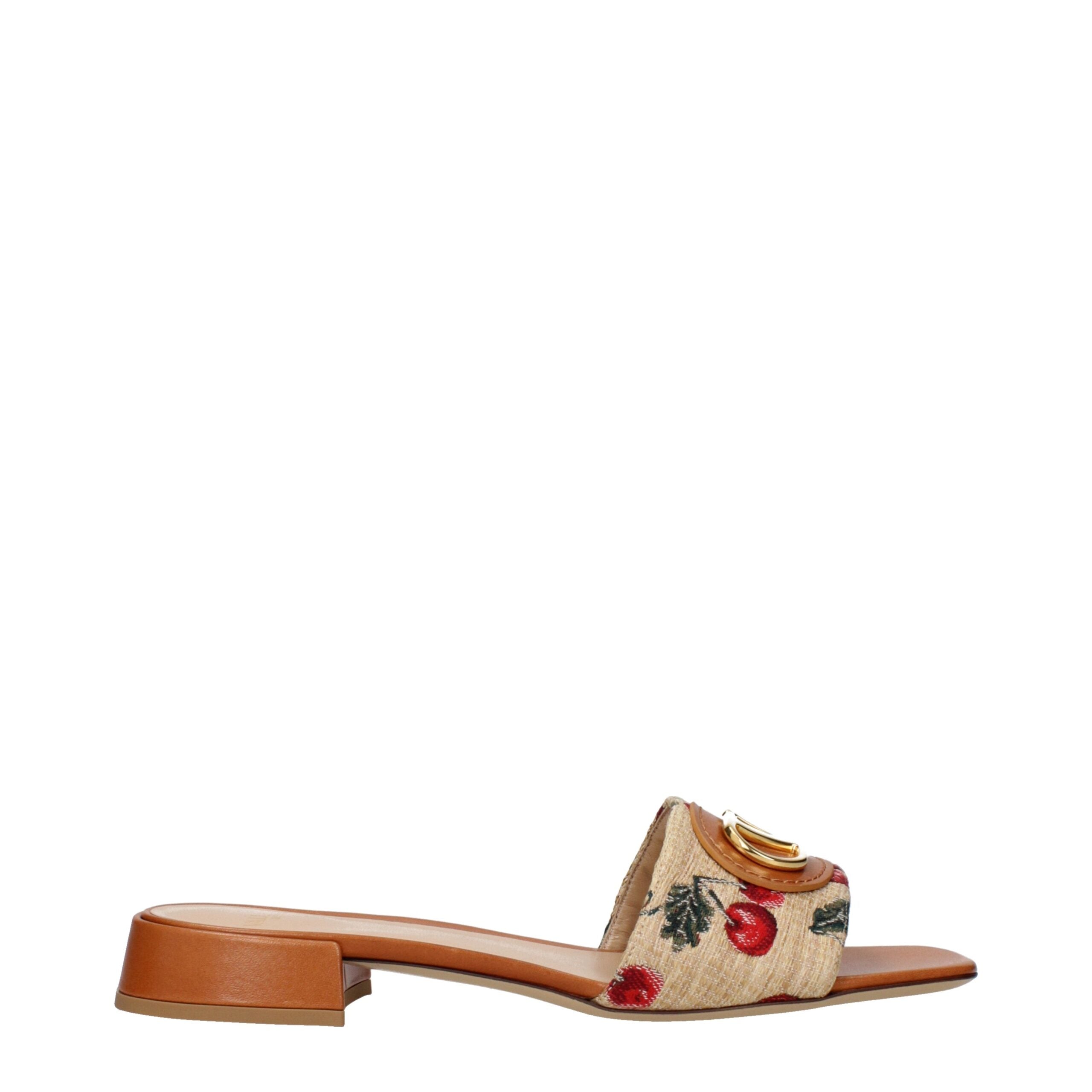 Valentino Garavani Beige Raffia Slippers - Luxe Nova