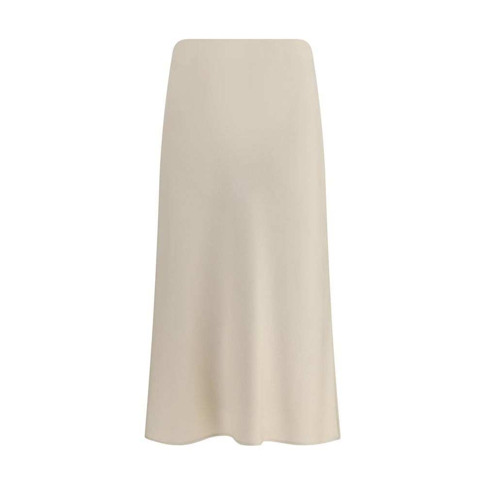 Brunello Cucinelli Beige Acetate Midi Skirt