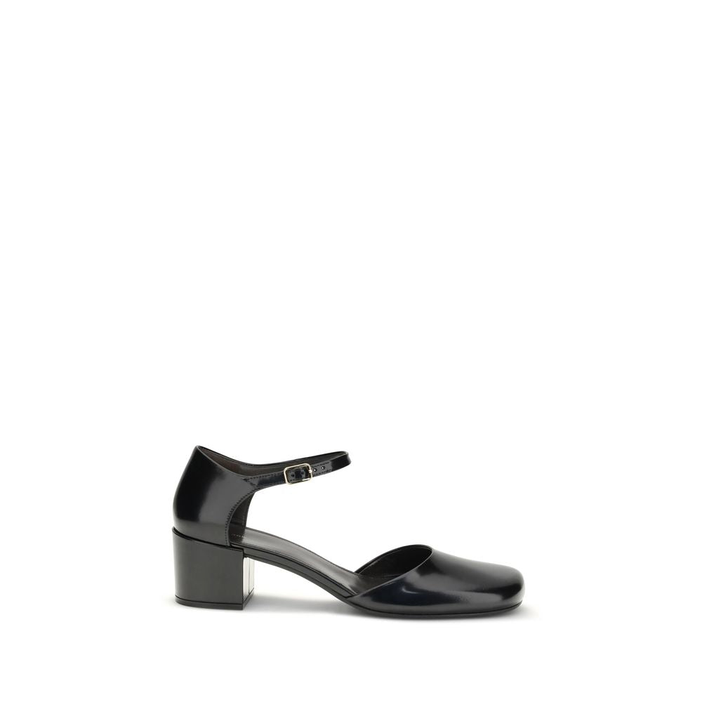 The Row Black Rubber Mid Heel Pumps - Luxe Nova